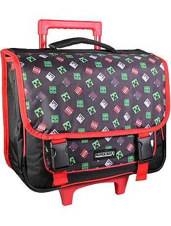 BAGTROTTER Cartable à roulettes 38 cm Minecraft Noir