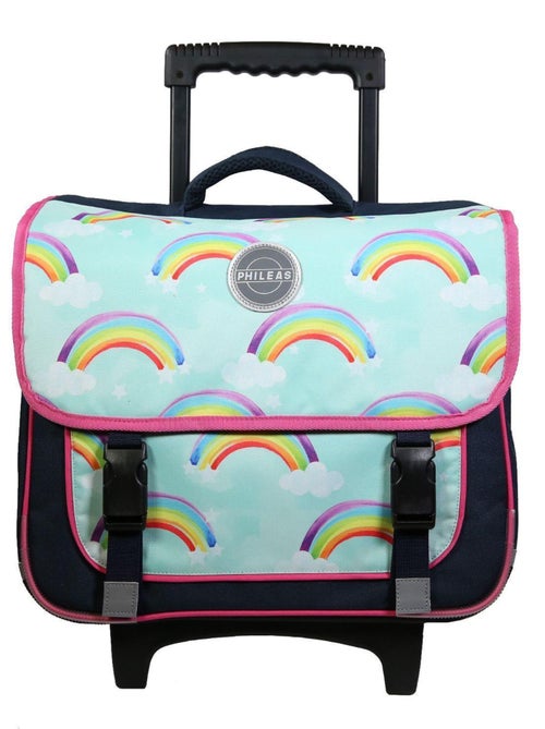 BAGTROTTER Cartable à roulettes 38 cm Phileas Arc En Ciel Bleu - Système Smart Comfort - Kiabi