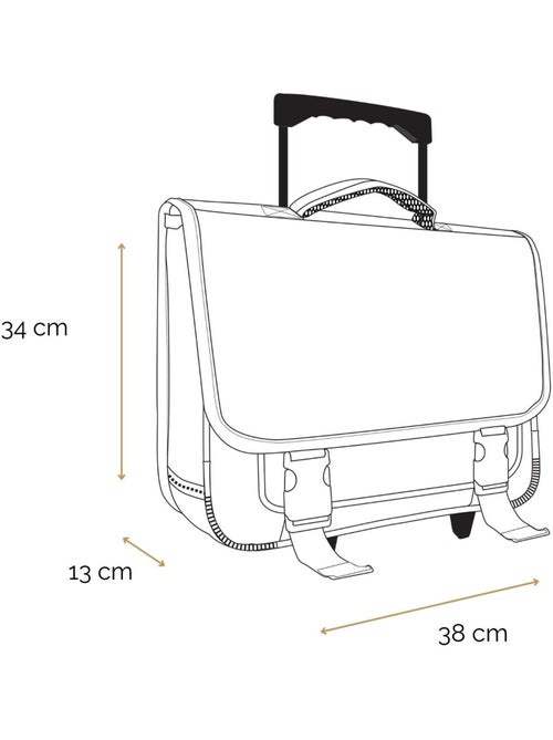 BAGTROTTER Cartable à roulettes 38 cm Phileas Bleu Dinosaure - Kiabi