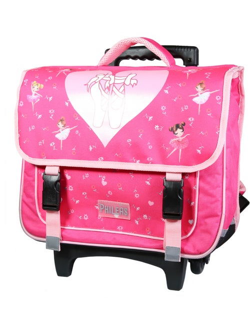 BAGTROTTER Cartable à roulettes 38 cm Phileas Rose Danseuses - Kiabi