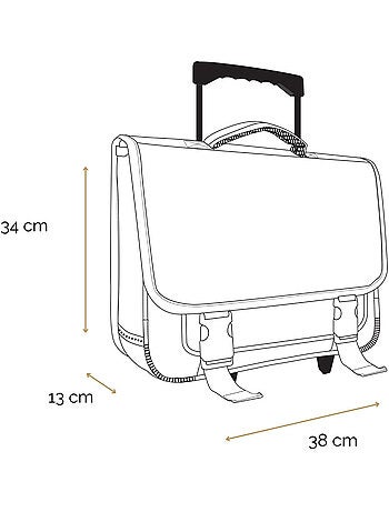 BAGTROTTER Cartable à roulettes 38 cm Phileas Rose Zèbre