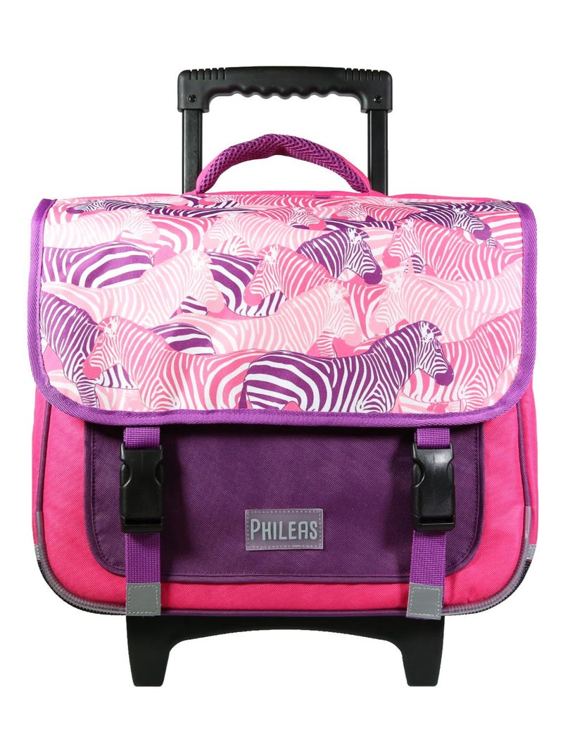 BAGTROTTER Cartable à roulettes 38 cm Phileas Rose Zèbre Rose - Kiabi