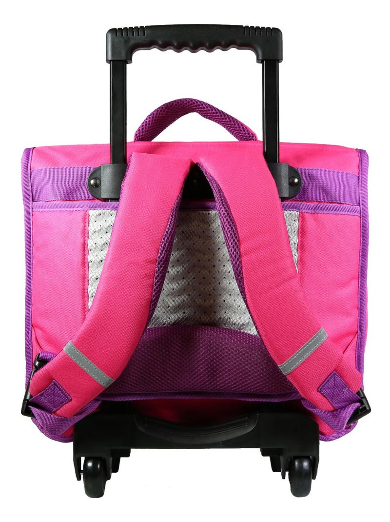 BAGTROTTER Cartable à roulettes 38 cm Phileas Rose Zèbre