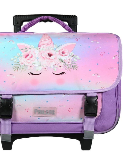 BAGTROTTER Cartable à roulettes 38 cm Phileas Violet Licorne - Kiabi