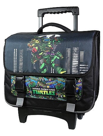 BAGTROTTER Cartable à roulettes 38 cm Tortues Ninja Noir
