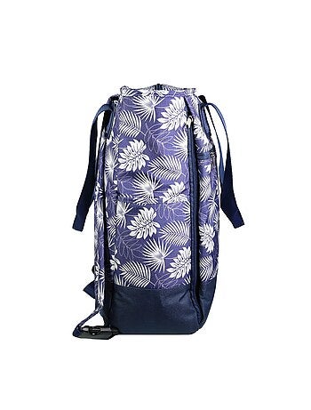 BAGTROTTER Sac 3 en 1 : sac à dos, sac shopping et yoga Offshore Bleu Fleurs