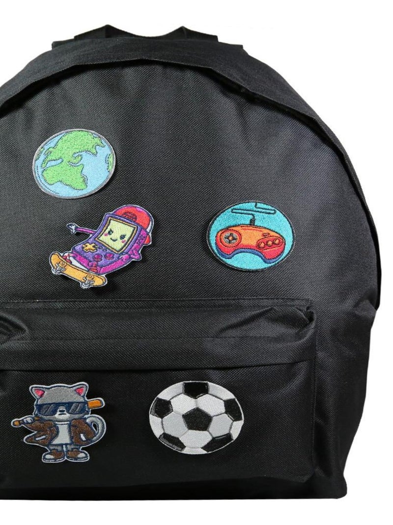 BAGTROTTER Sac à dos 1 compartiment + trousse + 5 patchs autocollants garçon Noir Noir - Kiabi