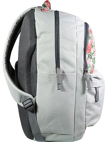 BAGTROTTER Sac à dos 2 compartiments Offshore Gris Fleurs