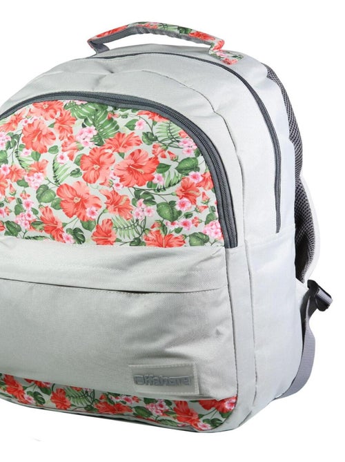 BAGTROTTER Sac à dos 2 compartiments Offshore Gris Fleurs - Kiabi