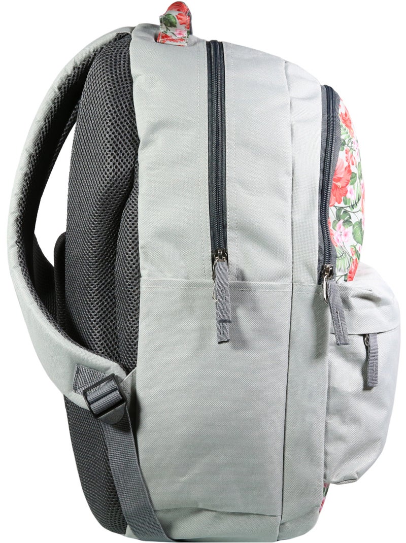 BAGTROTTER Sac à dos 2 compartiments Offshore Gris Fleurs Beige - Kiabi