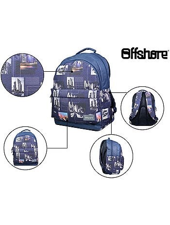 BAGTROTTER Sac à dos 2 compartiments Offshore Ville City Bleu
