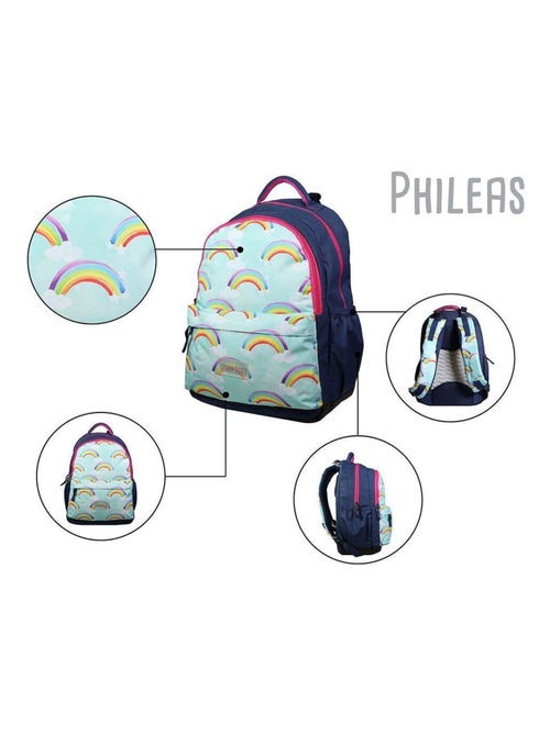 BAGTROTTER Sac à dos 2 compartiments Phileas Arc En Ciel Bleu - Système Smart Comfort - Kiabi