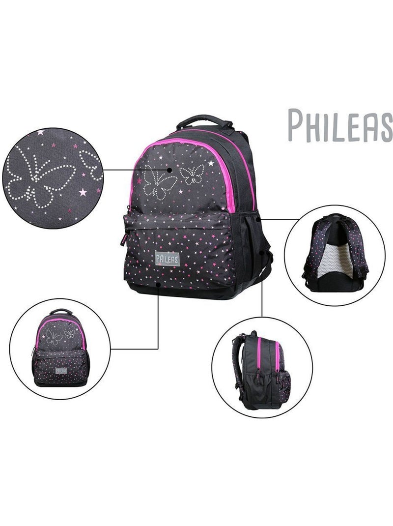 BAGTROTTER Sac à dos 2 compartiments Phileas Papillons Noir - Système Smart Comfort Noir - Kiabi