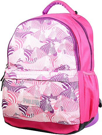 BAGTROTTER Sac à dos 2 compartiments Phileas Rose Zèbre