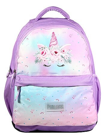 BAGTROTTER Sac à dos 2 compartiments Phileas Violet Licorne