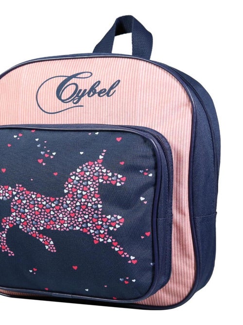 BAGTROTTER Sac à dos 31 cm avec poche maternelle Cybel Cheval Licorne Bleu et rose - Kiabi