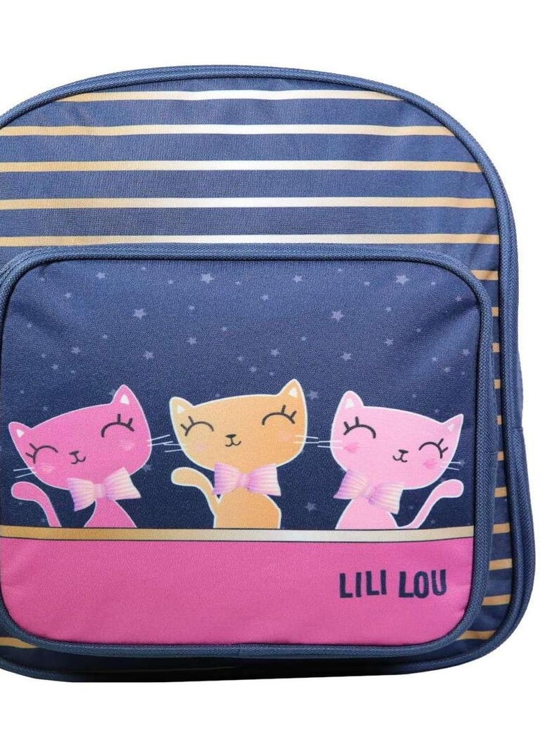 BAGTROTTER Sac à dos 31 cm avec poche maternelle Lili Lou Chat Bleu Bleu - Kiabi