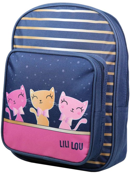 BAGTROTTER Sac à dos 31 cm avec poche maternelle Lili Lou Chat Bleu - Kiabi