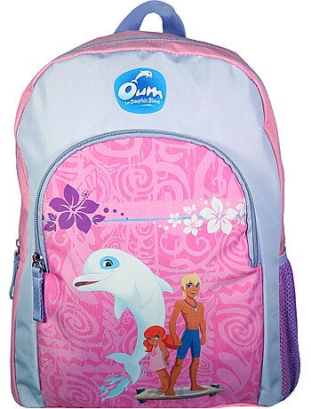 BAGTROTTER Sac à dos 37 cm avec poche Oum Le Dauphin Rose