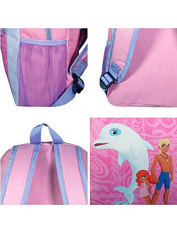 BAGTROTTER Sac à dos 37 cm avec poche Oum Le Dauphin Rose