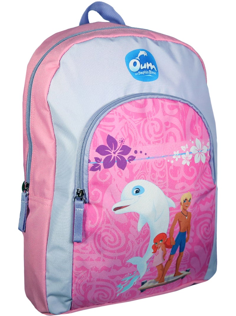 BAGTROTTER Sac à dos 37 cm avec poche Oum Le Dauphin Rose Rose - Kiabi
