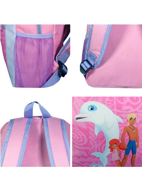 BAGTROTTER Sac à dos 37 cm avec poche Oum Le Dauphin Rose - Kiabi