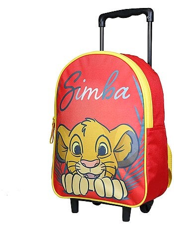 BAGTROTTER Sac à dos à roulettes 31 cm Disney Le Roi Lion Simba Rouge