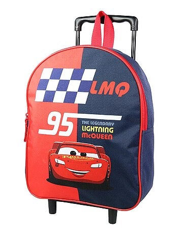 BAGTROTTER Sac à dos à roulettes 31 cm maternelle Disney Cars Rouge et bleu