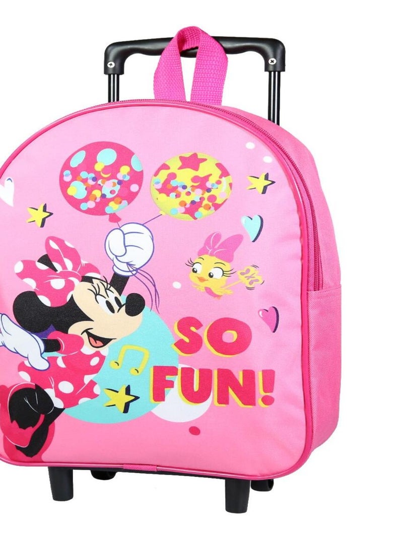 BAGTROTTER Sac à dos à roulettes 31 cm maternelle Disney Minnie Rose Fun Rose - Kiabi