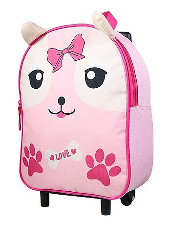BAGTROTTER Sac à dos à roulettes 31 cm maternelle Kids Rose Chiot