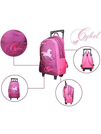 Bagtrotter sac à dos à roulettes cybel cheval violet
