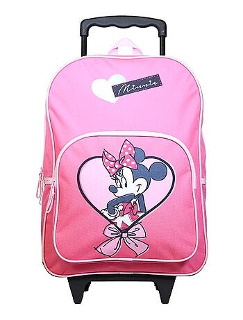 BAGTROTTER Sac à dos à roulettes Disney Minnie Noeud Rose