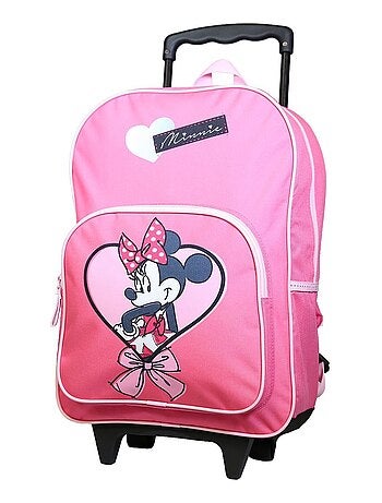 BAGTROTTER Sac à dos à roulettes Disney Minnie Noeud Rose