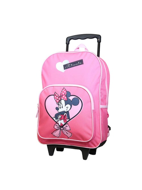 BAGTROTTER Sac à dos à roulettes Disney Minnie Noeud Rose - Kiabi