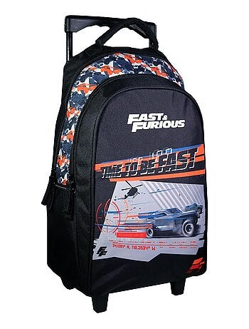 BAGTROTTER Sac à dos à roulettes Fast And Furious Noir