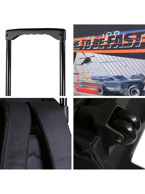 BAGTROTTER Sac à dos à roulettes Fast And Furious Noir - Kiabi