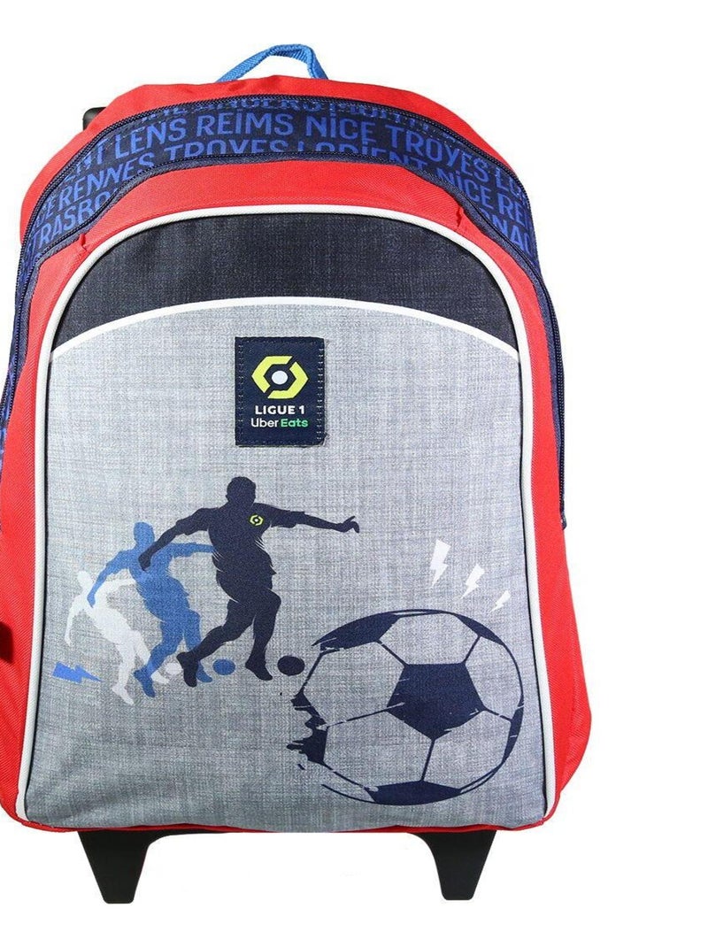 BAGTROTTER Sac à dos à roulettes Ligue 1 Uber Eats Football Gris Gris - Kiabi