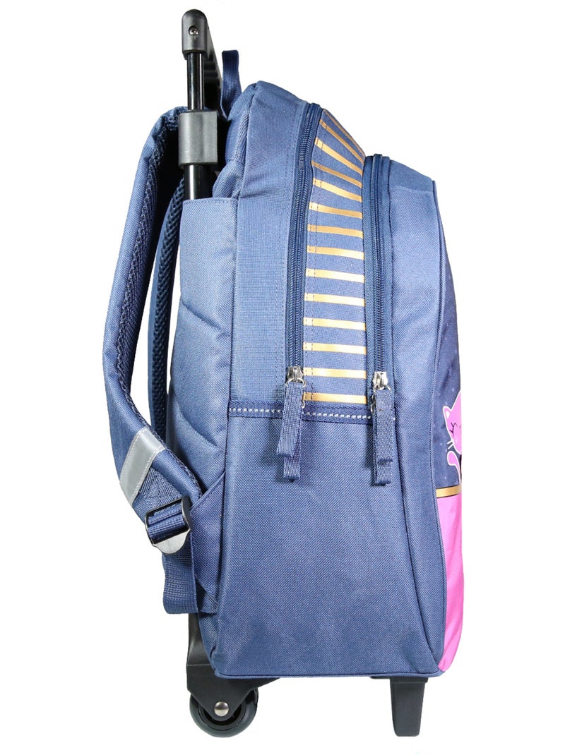 BAGTROTTER Sac à dos à roulettes Lili Lou 3 chats Bleu Bleu - Kiabi