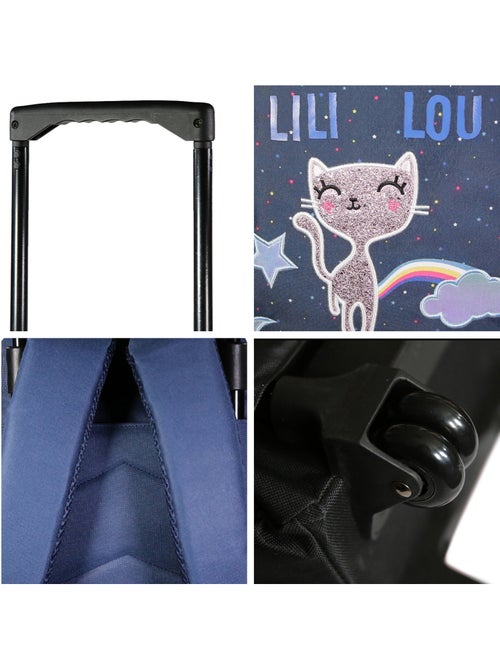 Bagtrotter Sac à dos à roulettes Lili Lou Bleu - Kiabi