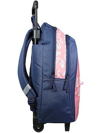 BAGTROTTER Sac à dos à roulettes Lili Lou Chat Rose