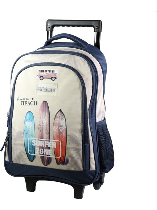 BAGTROTTER Sac à dos à roulettes Offshore Beige Van & Surf - Kiabi