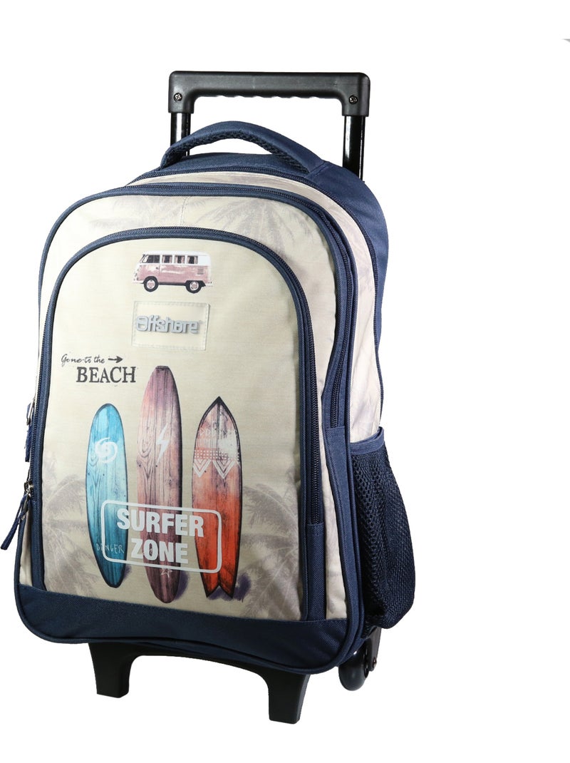 BAGTROTTER Sac à dos à roulettes Offshore Beige Van & Surf Beige - Kiabi