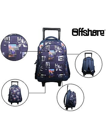 BAGTROTTER Sac à dos à roulettes Offshore City Ville Bleu