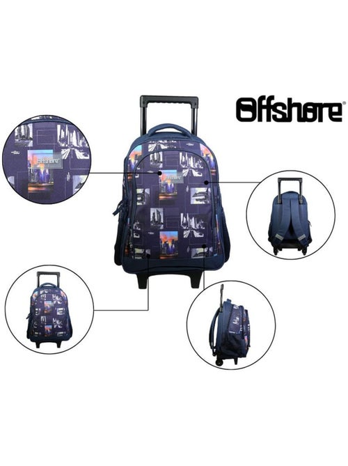 BAGTROTTER Sac à dos à roulettes Offshore City Ville Bleu - Kiabi
