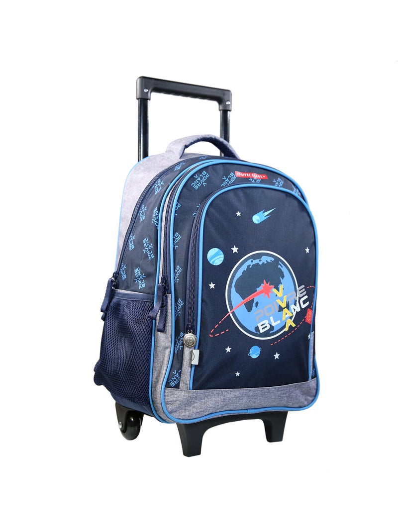 Bagtrotter Sac à dos à roulettes Poivre Blanc Bleu Bleu - Kiabi