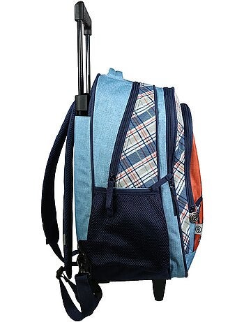 BAGTROTTER Sac à dos à roulettes Poivre Blanc Robots Orange