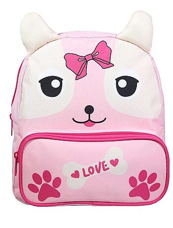 BAGTROTTER Sac à dos gouter 26 cm maternelle Kids Rose Chiot