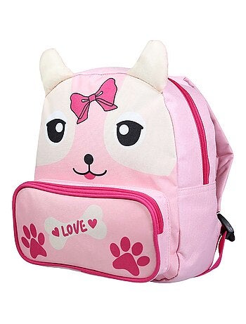 BAGTROTTER Sac à dos gouter 26 cm maternelle Kids Rose Chiot