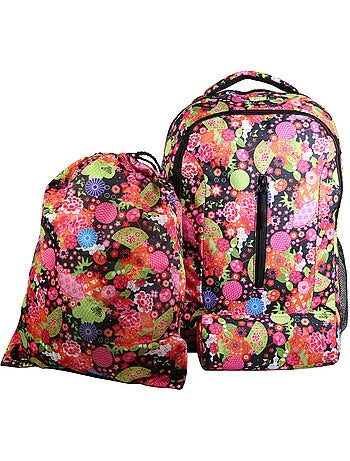 BAGTROTTER Set de sac à dos, sac gym et trousse Bagtrotter Multicolore Fleurs japonaises