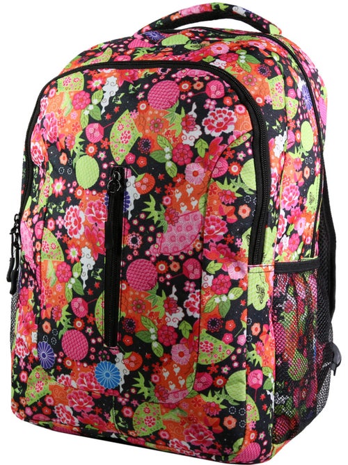 BAGTROTTER Set de sac à dos, sac gym et trousse Bagtrotter Multicolore Fleurs japonaises - Kiabi